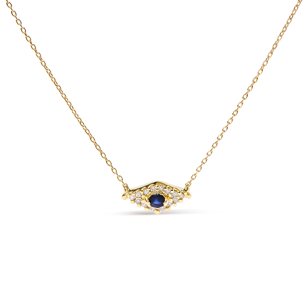 10K Yellow Gold Blue Sapphire and Diamond